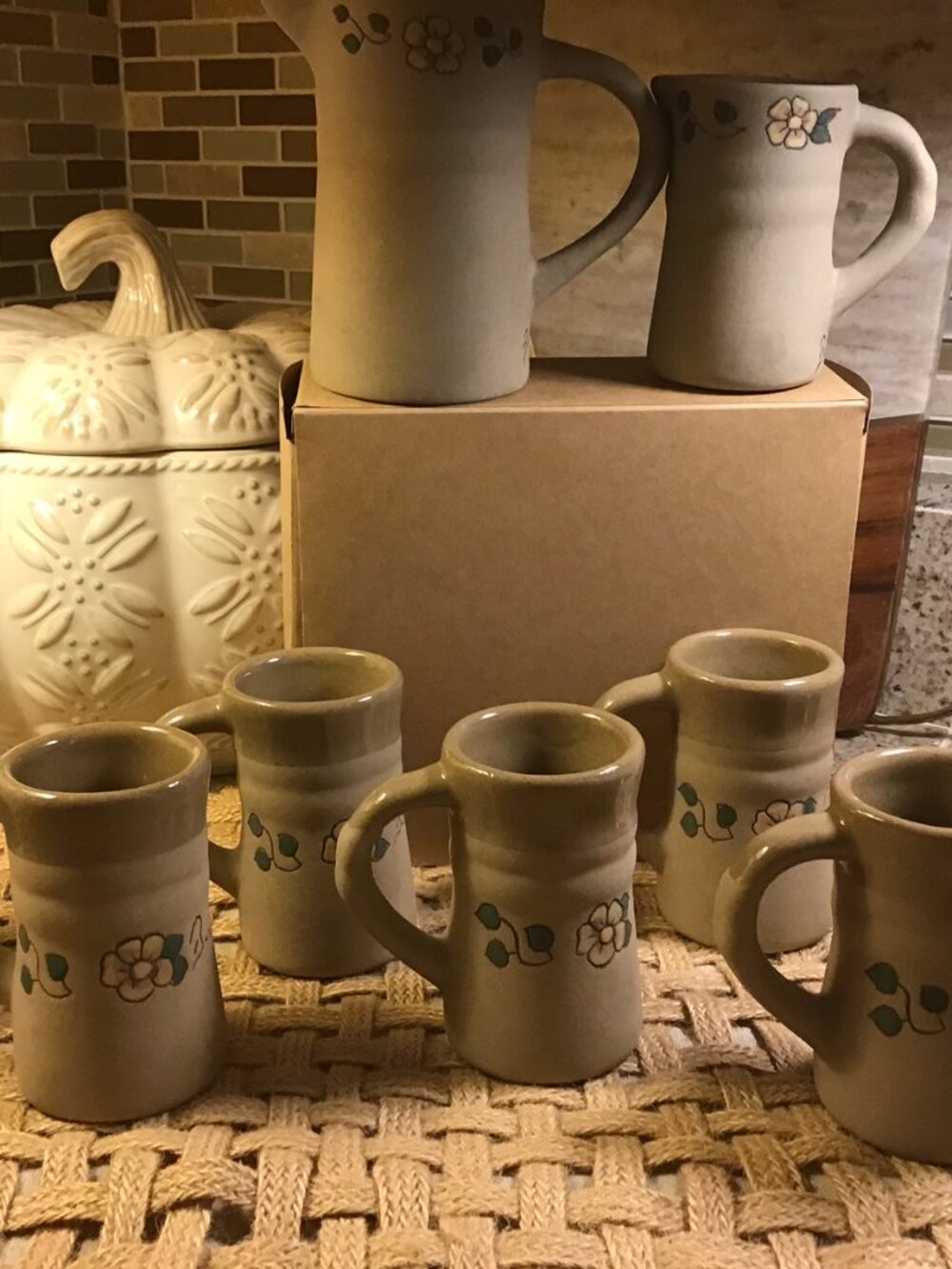 1960's Burton Pottery Set of 8 - all signed